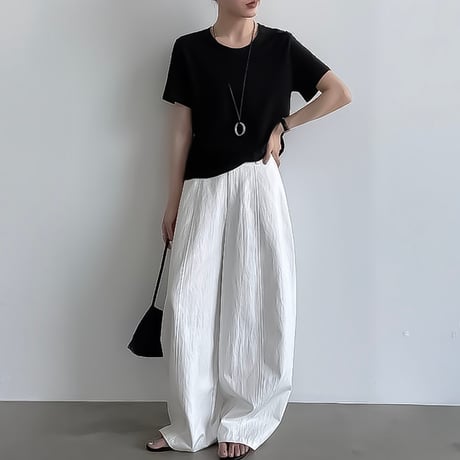 curve silhouette wide pants /3color　NK2393