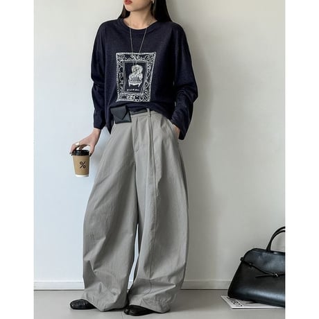 center stitich wide pants　NK2653