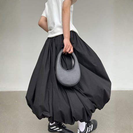 gathered high waist balloon skirt /2color　NK2697
