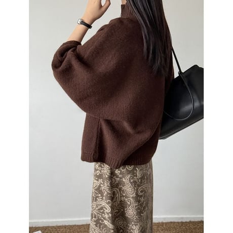 wide sleeve knit pullover/2color　NK2660