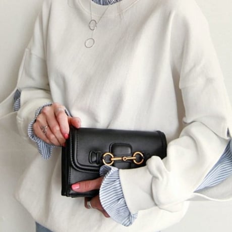 sweat shirt stripe blouse docking pullover /2color　NK2694