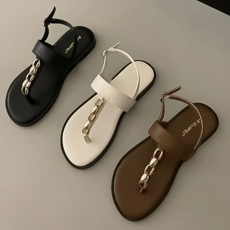 chain thong strap sandals /3color　NK2261