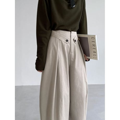 waist button tab wide pants　NK2614