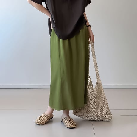 relaxed straight maxi skirt /4color　NK2398