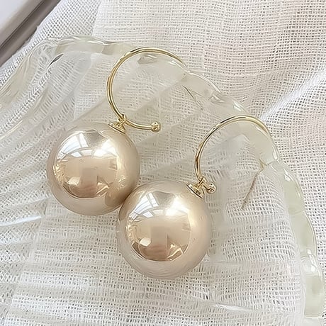 big pearl hoop earrings　NK2238