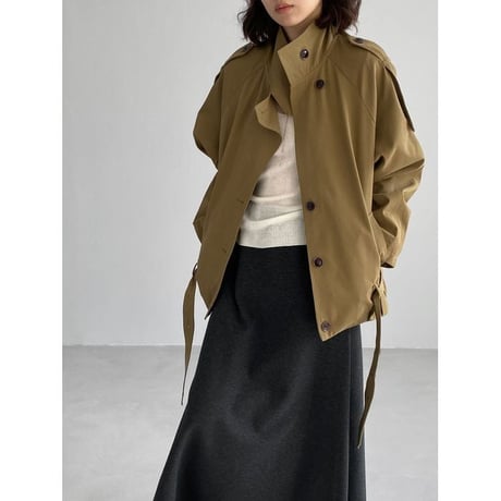 stand collar belt jacket /2color　NK2769