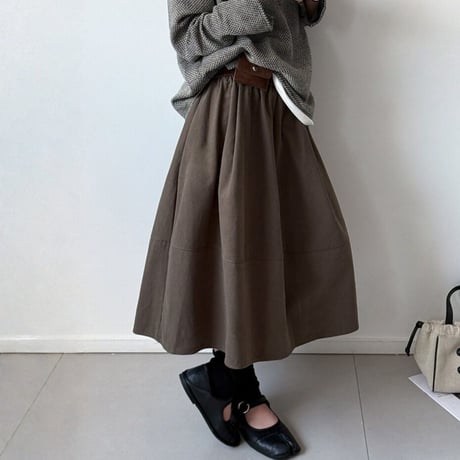pouch belt flared skirt /3color　NK2559