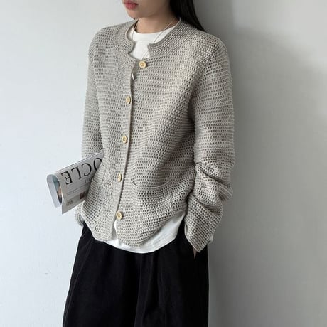 waffle knit cardigan　NK2636