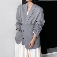 buckled apron layered jacket /2color　NK2579