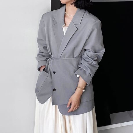 buckled apron layered jacket /2color　NK2579