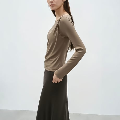 asymmetric layered long sleeve tee /2color　NK2339