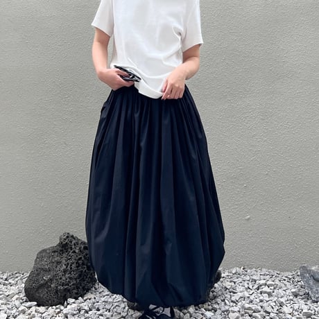 gathered high waist balloon skirt /2color　NK2697