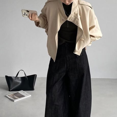 shoulder epaulet asymmetry jacket　NK2593