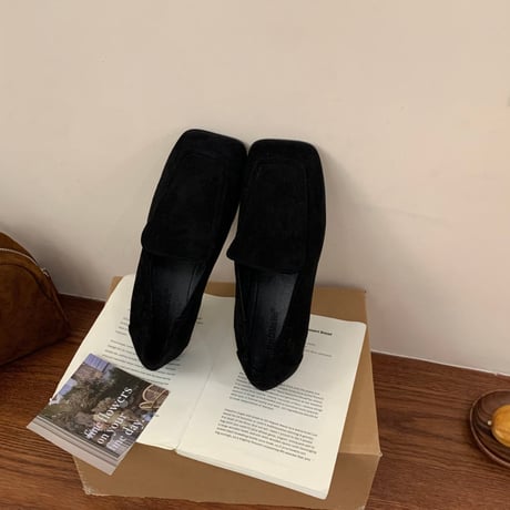 square toe suede-like flat shoes /3color　NK2702