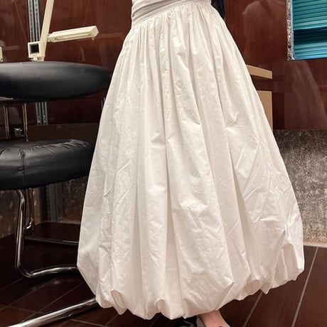 gathered high waist balloon skirt /2color　NK2697