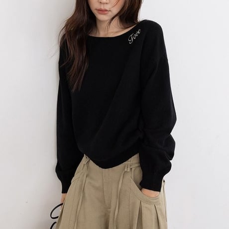 lettering knit pullover　NK2605
