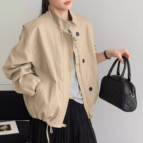 stand collar zip blouson /3color　NK2577