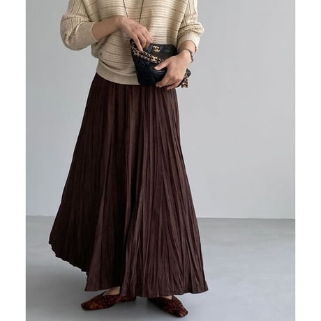 washer pleats long skirt　NK2654