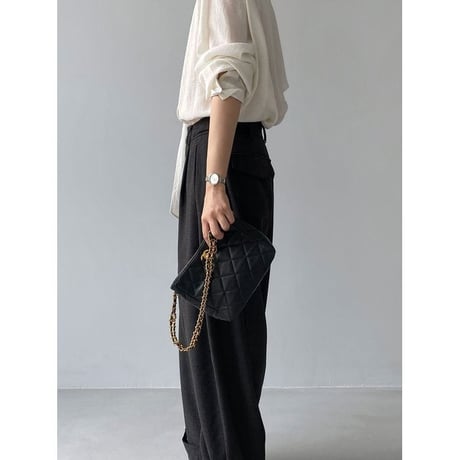 roll-up button hem tuck wide pants　NK2646