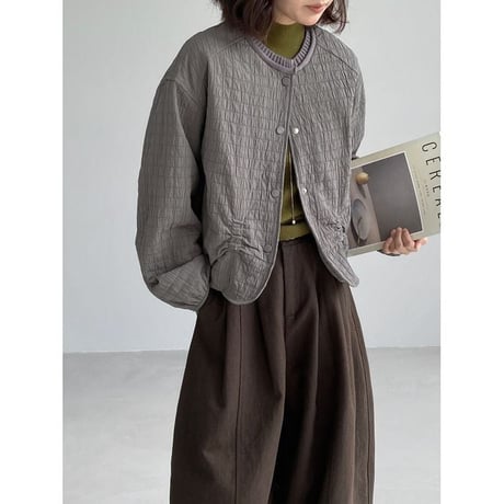 crinkled no collar jacket /3color　NK2765