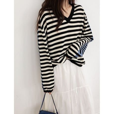 color block border pullover　NK2611
