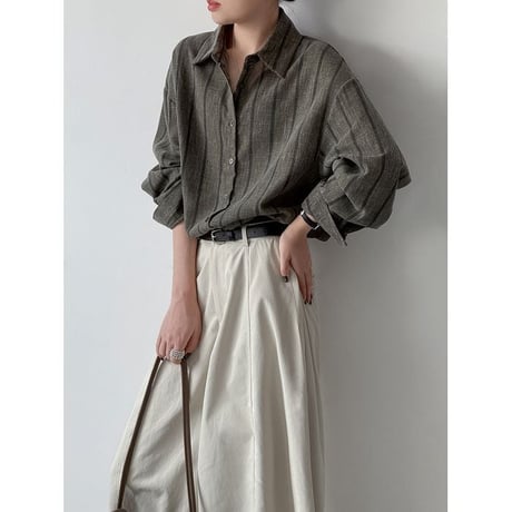 stripe relaxed loose shirt /2color　NK2655