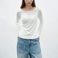 asymmetric layered long sleeve tee /2color　NK2339