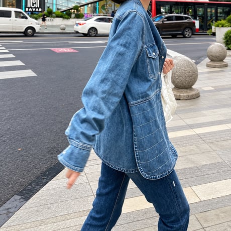 quilting switching denim shirt　NK2511