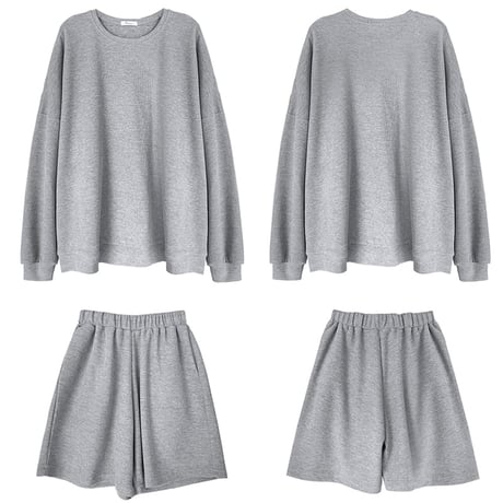 waffle lounge shorts set /2color　NK2689