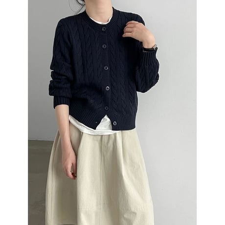 cable knit cardigan /4color　NK2627