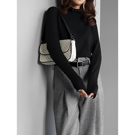 thin high neck knit top /7color　NK2681