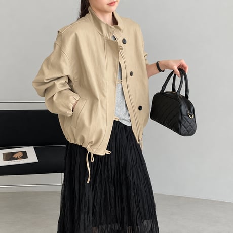 stand collar zip blouson /3color　NK2577