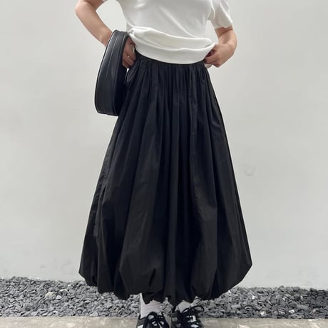gathered high waist balloon skirt /2color　NK2697