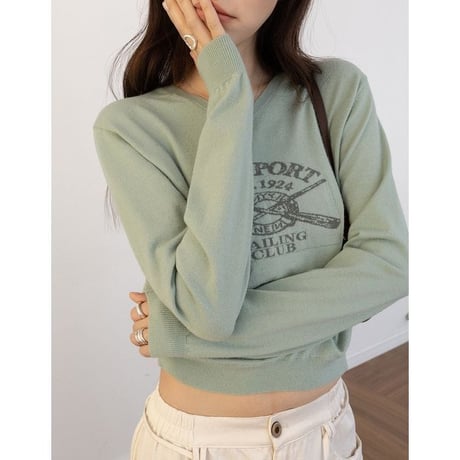 front logo knit pullover　NK2606