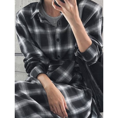 plaid shirt one piece　NK2672