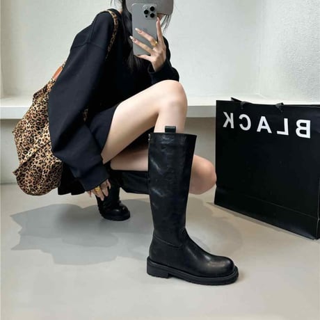 back-zip long boots /2color　NK2706