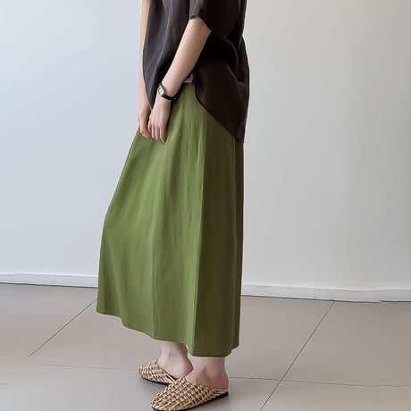 relaxed straight maxi skirt /4color　NK2398