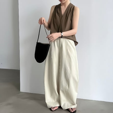 curve silhouette wide pants /3color　NK2393