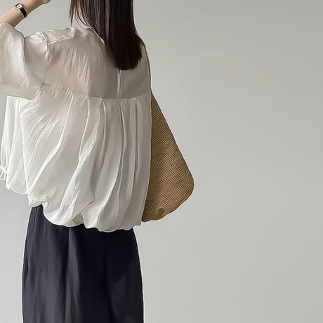 frill hem relaxed blouse /3color　NK2406