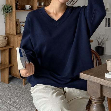 v-neck relaxed sweatshirt　NK2525