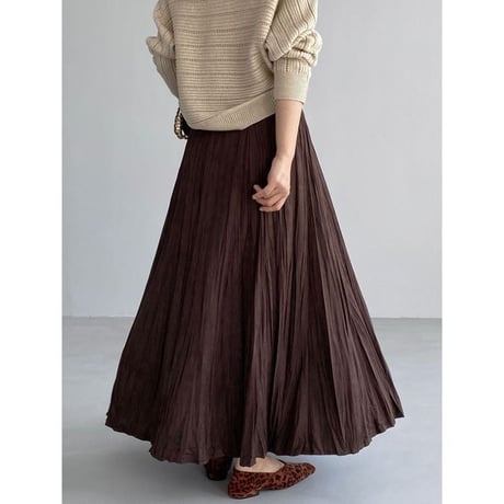 washer pleats long skirt　NK2654