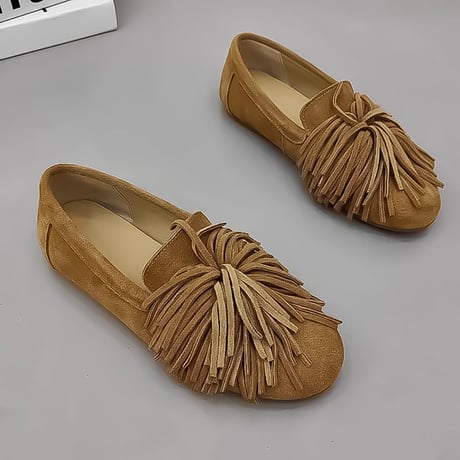 fringe tassel suede loafers /4color　NK2234