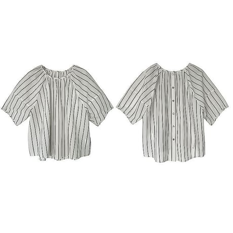back button stripe blouse　NK2401