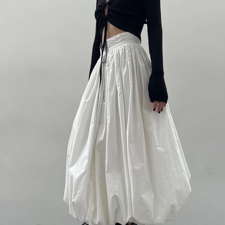 gathered high waist balloon skirt /2color　NK2697