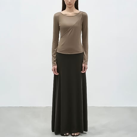 asymmetric layered long sleeve tee /2color　NK2339