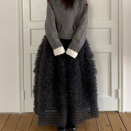 tiered tulle skirt /2color　NK2696