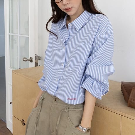 stripe print shirt　NK2597