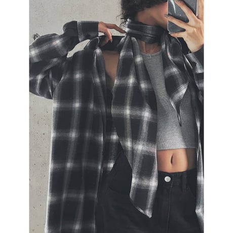 plaid shirt one piece　NK2672