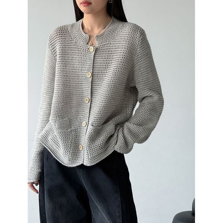 waffle knit cardigan　NK2636