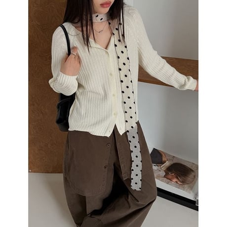 rib knit cardigan/4color　NK2662